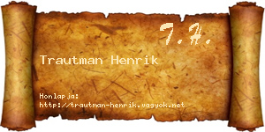 Trautman Henrik névjegykártya